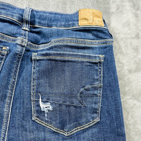 American Eagle Jegging Jeans‎ Womens Sz.4 Blue Stretch Mid-Rise Distressed - Picture 7 of 13